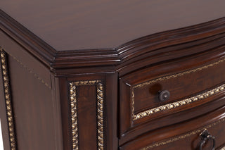 Sunvega Cherry Nightstand with Carved Bun Feet and Velvet Lined Drawer