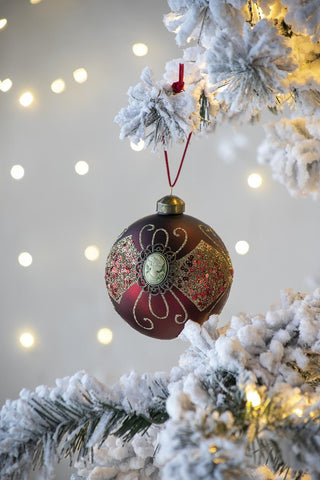 Sunvega Glass Glitter Painted Christmas Ball Ornaments Set of 12 for Holiday Decor