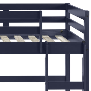 Sunvega Twin Loft Bed with Slats System and Right Facing Ladder in Espresso