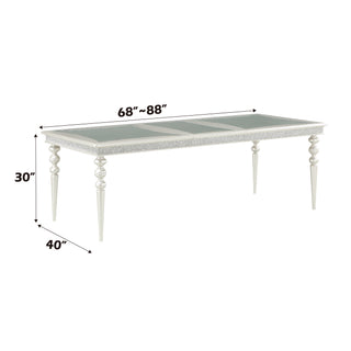 Sunvega Extendable Dining Table with Removable Leaf and Sparkling Rhinestone Inlays