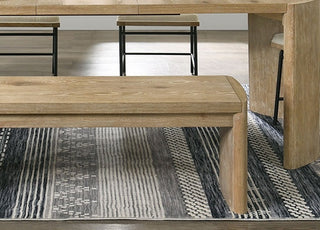 Sunvega Modern Contemporary Upholstery Bench with Rounded Corners in Oak Finish