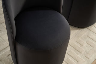 Sunvega Mid Century Modern Round Velvet Upholstered Swivel Dining Barrel Chair