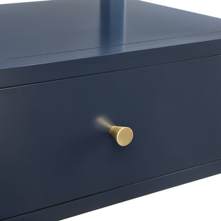 Sunvega Vintage Green 1-Drawer Nightstand with Spacious Shelf and Gold Pull