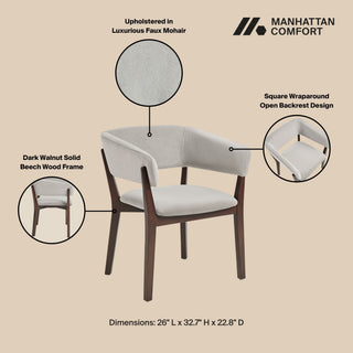 Sunvega Modern Dining Armchair with Sculptural Frame and Ergonomic Backrest