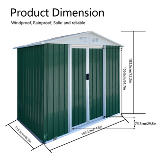Sunvega Pent Roof Outdoor Storage Shed with Aluminum Alloy Frame and Sliding Door