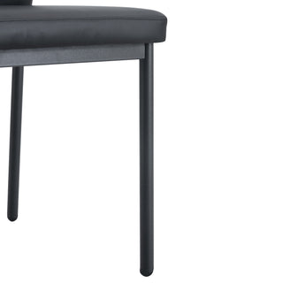 Sunvega High Resilience PU Dining Chair Set of 4 with Silver Metal Legs and Vertical Stripe Back