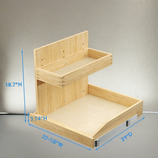 Sunvega 2 Tier Pull Out Cabinet Organizer with Soft Close and U Bracket