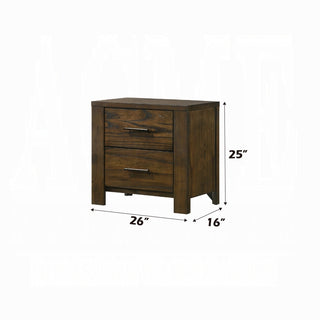 Sunvega Classic Oak Finish Nightstand with Two Drawers Wooden Bedroom Furniture