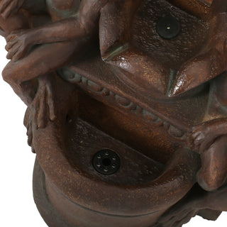Sunvega Rustic Multi-Brown Hand Crafted Resistant Floor Fountain with Light and Waterfall Flow