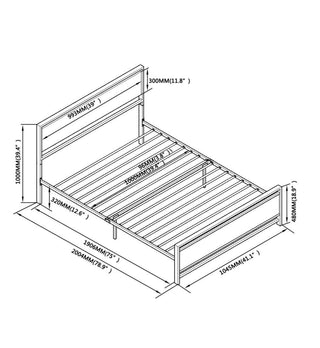 Sunvega Modern Sturdy Twin Size Metal Bed Frame with Strong Steel Structure for Bedroom