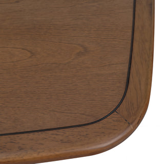 Sunvega Modern Walnut Finish Dining Table with Storage Shelf for Gatherings