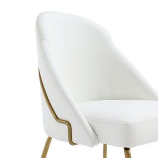 Sunvega Modern Upholstered Leatherette Dining Chair with Gold Steel Frame