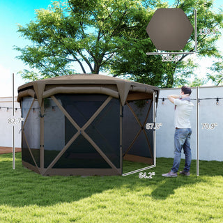 Sunvega Pop Up Gazebo Screen Tent with Adjustable Mesh Sidewalls and Removable Roof Cover