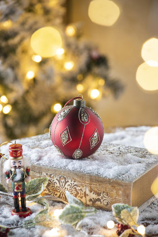 Sunvega Glass Glitter Painted Christmas Ball Ornaments Set of 12 for Holiday Decor