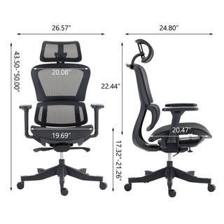 Sunvega Ergonomic High Back Mesh Office Chair with 4D Armrests and 360 Swivel