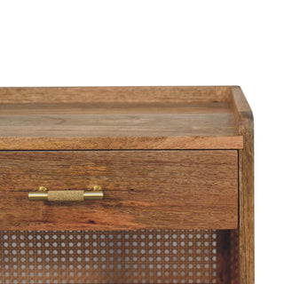 Sunvega Modern Solid Wood Larissa T-Bar Bedside Table with Drawer