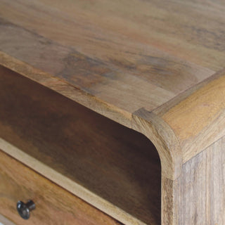 Sunvega Large Oak-ish Floating Bedside with Drawer and Open Shelf