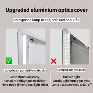 Sunvega 65x21 Inch Wall-Mounted Rimless LED Vanity Mirror with Dimmable Lights