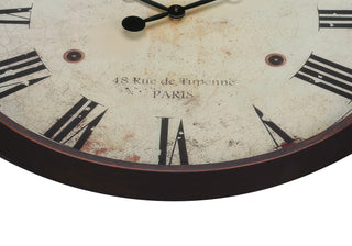 Sunvega 20 Inch Round Wall Clock with Antique Brown Roman Numerals