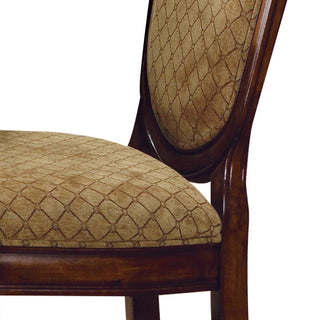 Sunvega Traditional Beige Upholstered Counter Height Stools with Cherry Wood Legs