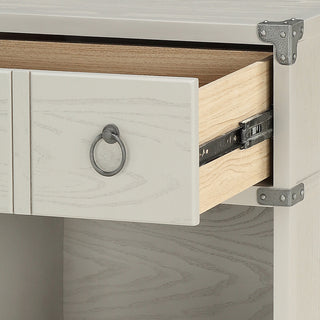 Sunvega Compact Bedside Table with USB Charging Port and Drawer