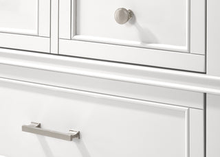 Sunvega White Transitional Chest with 5 French Dovetail Storage Drawers and Custom Hardware