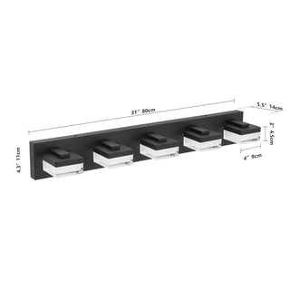 Sunvega Exclusive Original Design 4 Lights Bathroom Vanity Fixture in Matt Black