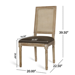Sunvega French Country Dining Chairs with Upholstered Seats and Weathered Finish