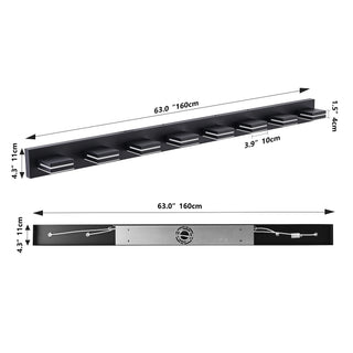Sunvega Modern Chrome LED Vanity Light with 6 Geometric Lamp Heads for Bathroom Mirror