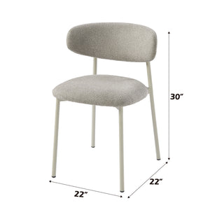 Sunvega Modern Light Gray Upholstered Side Chair with Padded Seat and Back