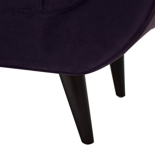 Sunvega Alma Tufted Purple Velvet Flared Arm Entryway Bench with Bolster Pillows