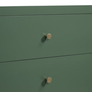 Sunvega Modern Midnight Blue 3-Drawer Nightstand with Brushed Gold Knobs