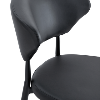 Sunvega Ergonomic Dining Chair with Curved Backrest and Soft PU Cushion for Comfortable Seating