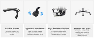 Sunvega Ergonomic Gaming Chair with Massage Lumbar Support and Adjustable Footrest