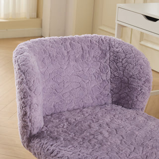 Sunvega Plush Faux Alpaca Fabric Double Cushion Wide 26.4 Inch Office Chair