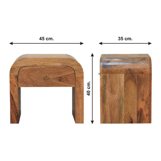 Sunvega Oak Nightstand with Single Box and Clean Contemporary Aesthetic