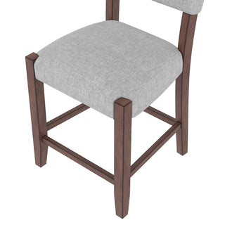 Sunvega 47.5 Inch Faux Marble Top Bar Dining Table with Walnut Legs for Kitchen