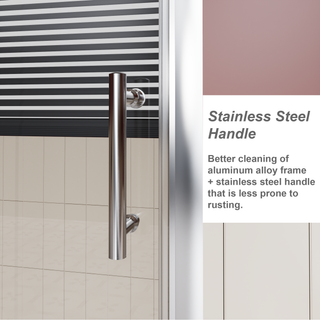 Sunvega 60x62 Inch Adjustable Sliding Shower Door with Tempered Glass and Black Frame