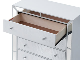 Sunvega Sleek Contemporary Storage Chest with Modern Silver Champagne Finish