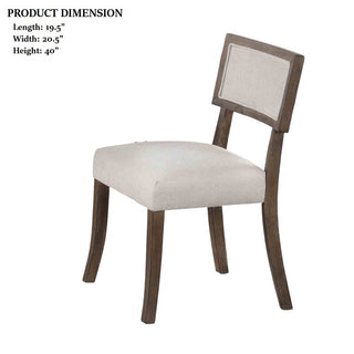 Sunvega Contemporary Dark Walnut and Light Gray Upholstered Side Chair Set of 2
