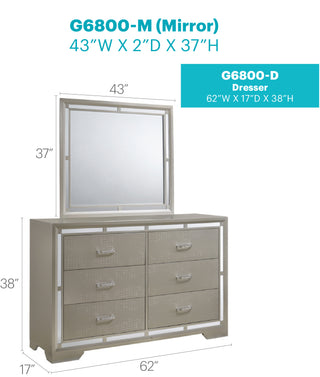 Sunvega Elegant Silver Champagne Nightstand with Two Ample Drawers for Snug Areas