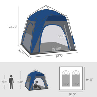 Sunvega Automatic Hydraulic Pop Up Tent for 4 Person Camping with Windows and Doors