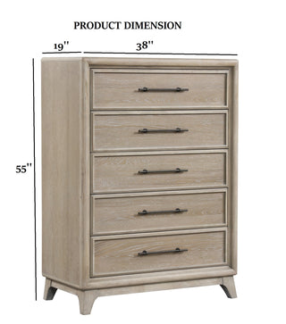 Sunvega Transitional Oak Chest with Angled Legs and Ball Bearing Glides