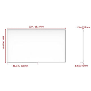 Sunvega Oversized 60x36 Inch Modern Aluminum Frame Wall Mirror for Bathroom