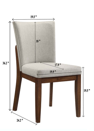 Sunvega Mid-Century Style Curved Back Upholstered Seat Dining Chairs 2pc Set