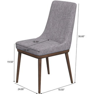 Sunvega Mid-Century Modern Dining Chair Set of 2 with Curved Back Rest