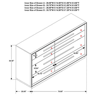 Sunvega Modern Retro Smoked Peppercorn Eight-Drawer Dresser with Ample Storage