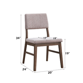 Sunvega Scandinavian Style Dusty Mauve Corduroy Padded Side Chair Set of 2