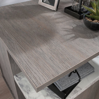 Sunvega Contemporary Night Stand with Adjustable Shelf and Faux Marble Accents