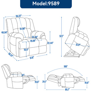Sunvega Dual Motor Lift Recliner Chair with Massage Lumbar Heat and Power Remote